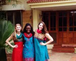 Honors stuydents Sarah Irsik, Sarah Mbiki, and Emily Boaz